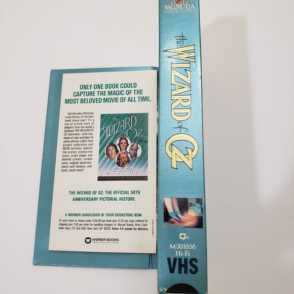 Vintage 1989 Wizard of Oz 50th Ann. VHS & Book - Picture 9 of 14